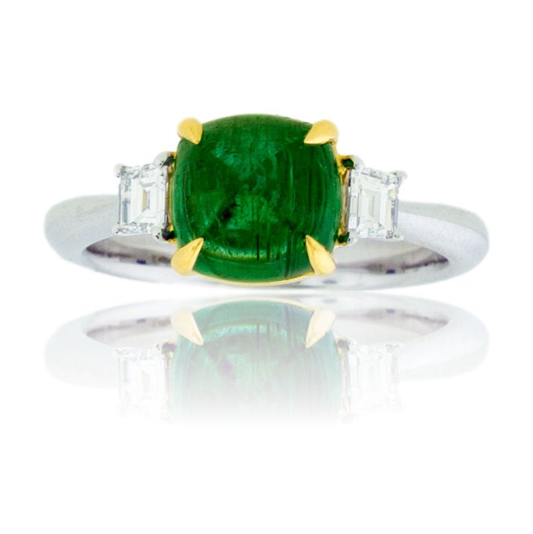 Sugar Loaf Emerald & Diamond Accented Ring - Park City Jewelers