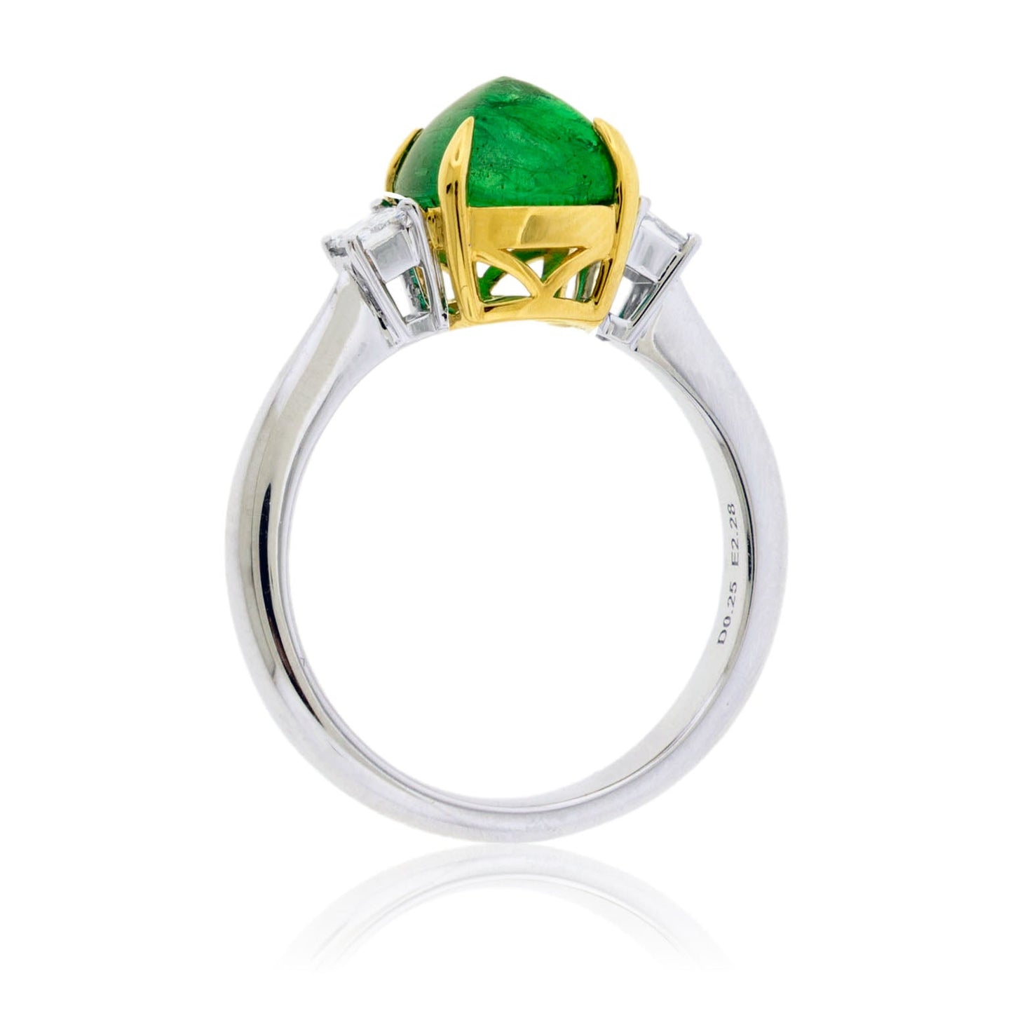 Sugar Loaf Emerald & Diamond Accented Ring - Park City Jewelers