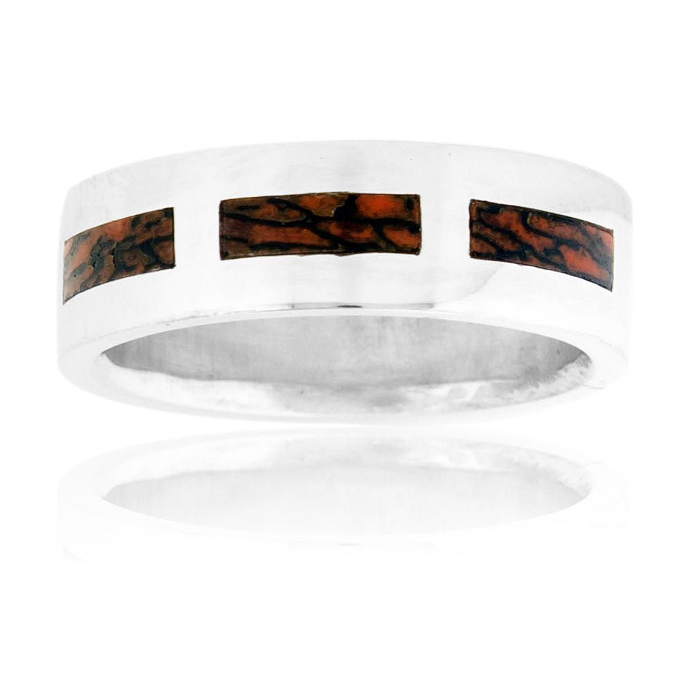 Three Piece Dinosaur Bone Inlay Ring - Park City Jewelers