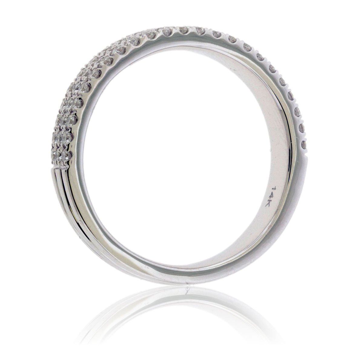 Three Row Diamond Pavé Yellow Gold Band - Park City Jewelers