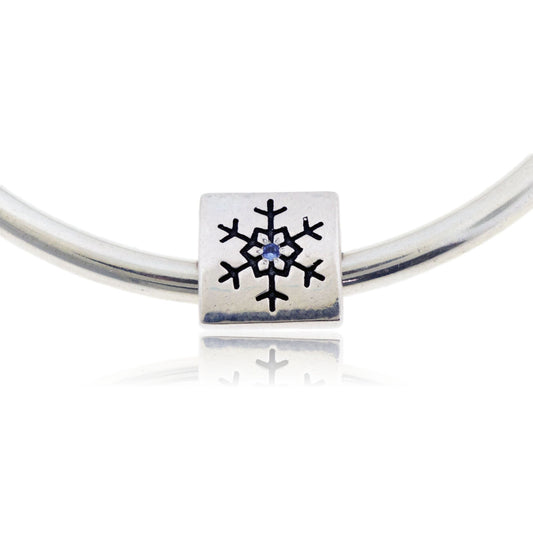 Three Sided Snowflake Bracelet Bead - Park City Jewelers