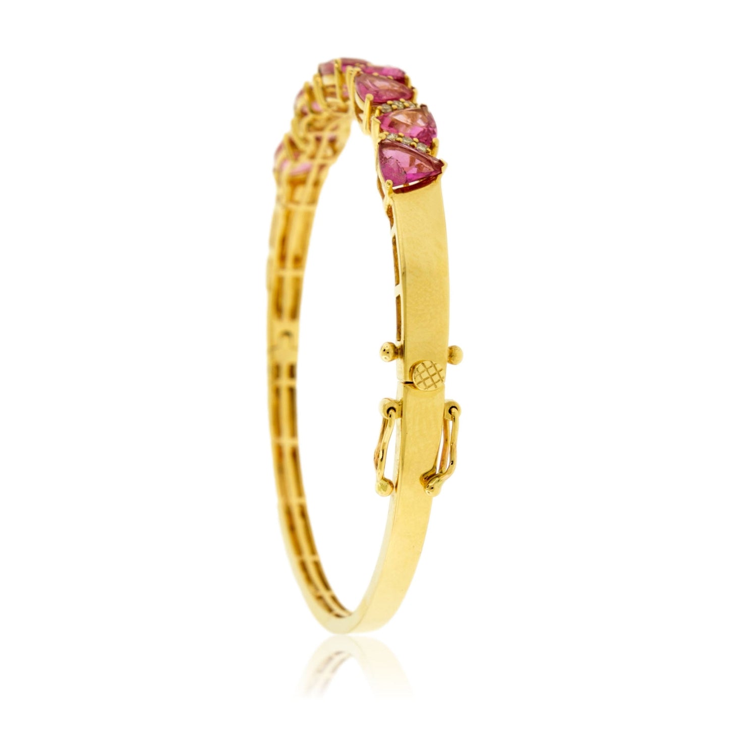 Trillion Pink Tourmaline with Diamond Accents Bangle - Park City Jewelers