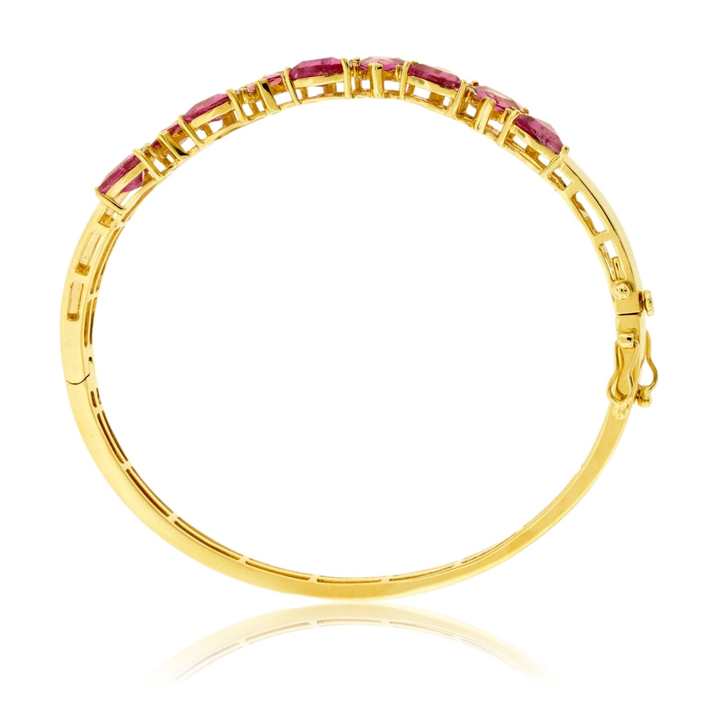 Trillion Pink Tourmaline with Diamond Accents Bangle - Park City Jewelers