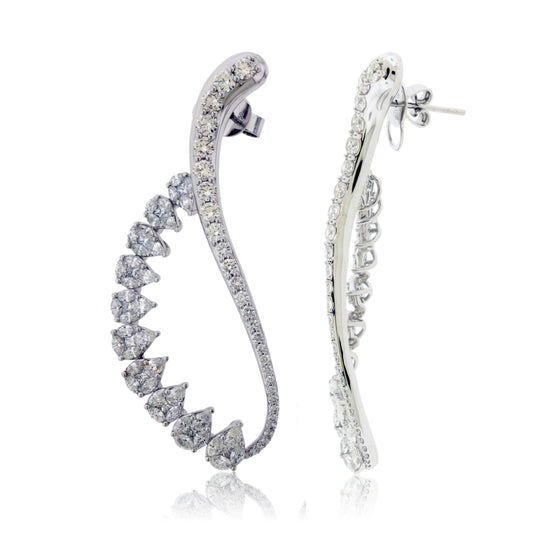 White Gold and Diamond Dangle Earrings - Park City Jewelers