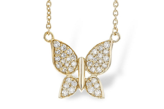 White Gold Diamond Butterfly Necklace - Park City Jewelers