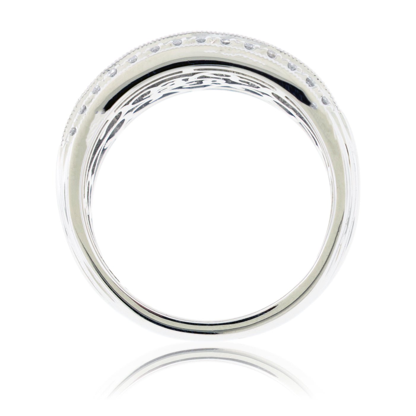 Wide Square Diamond and Round Diamond Band - Park City Jewelers