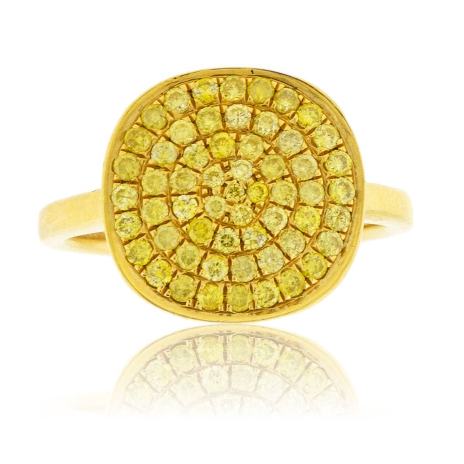 Yellow Diamond sale Cluster Ring