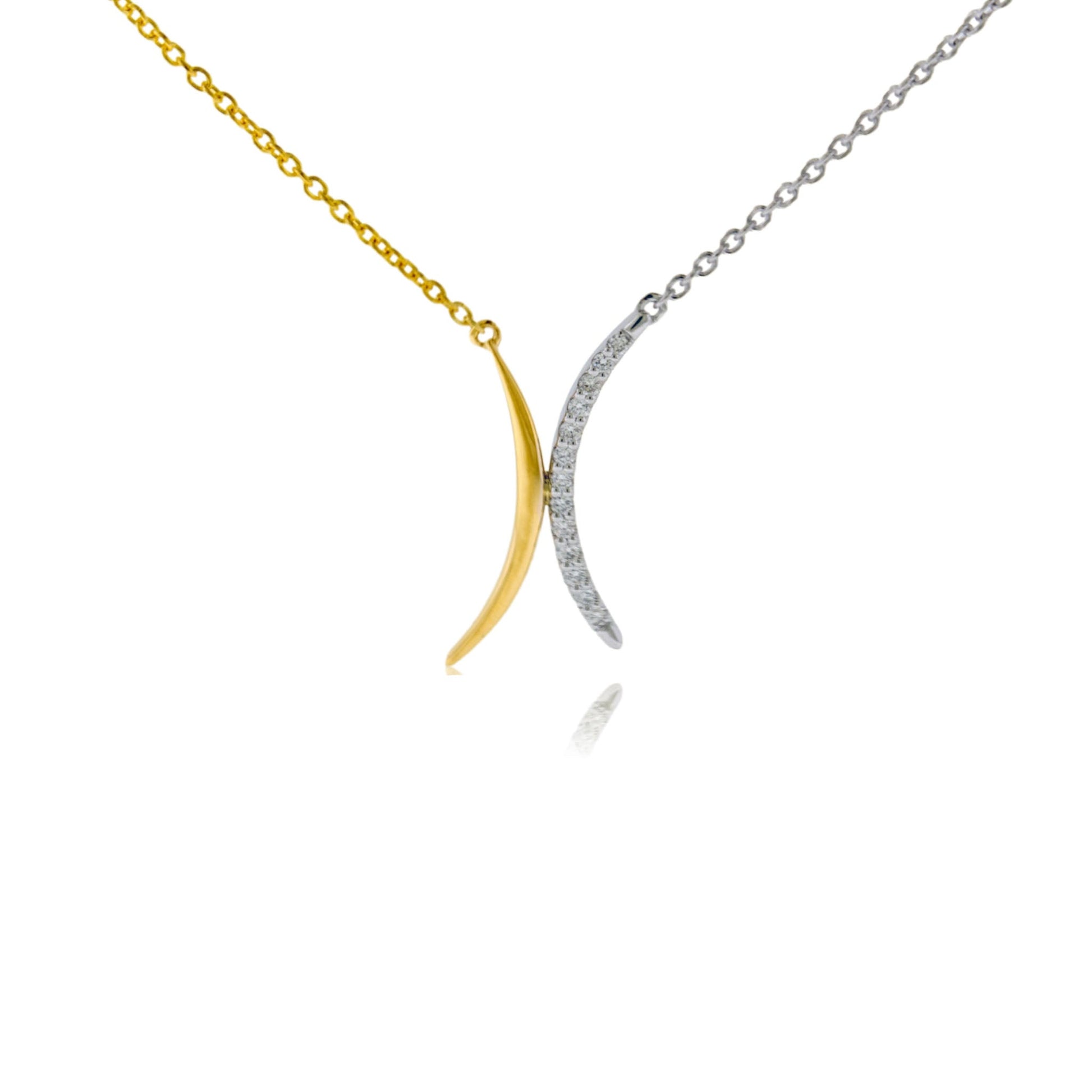Yellow Gold Diamond Pendant with Chain - Park City Jewelers