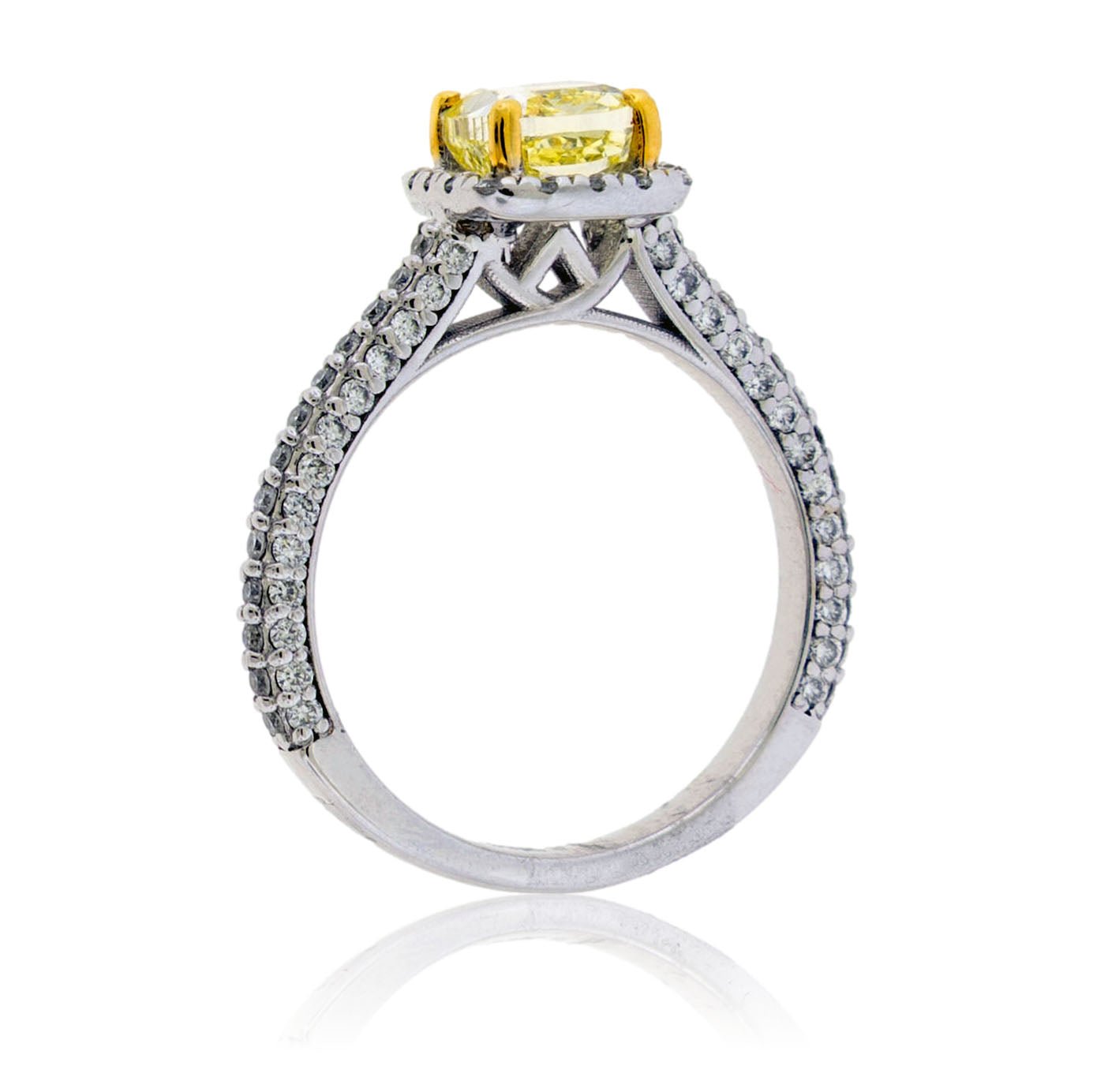 Yellow Lab Grown Diamond Halo Ring - Park City Jewelers