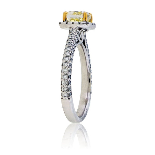 Yellow Lab Grown Diamond Halo Ring - Park City Jewelers