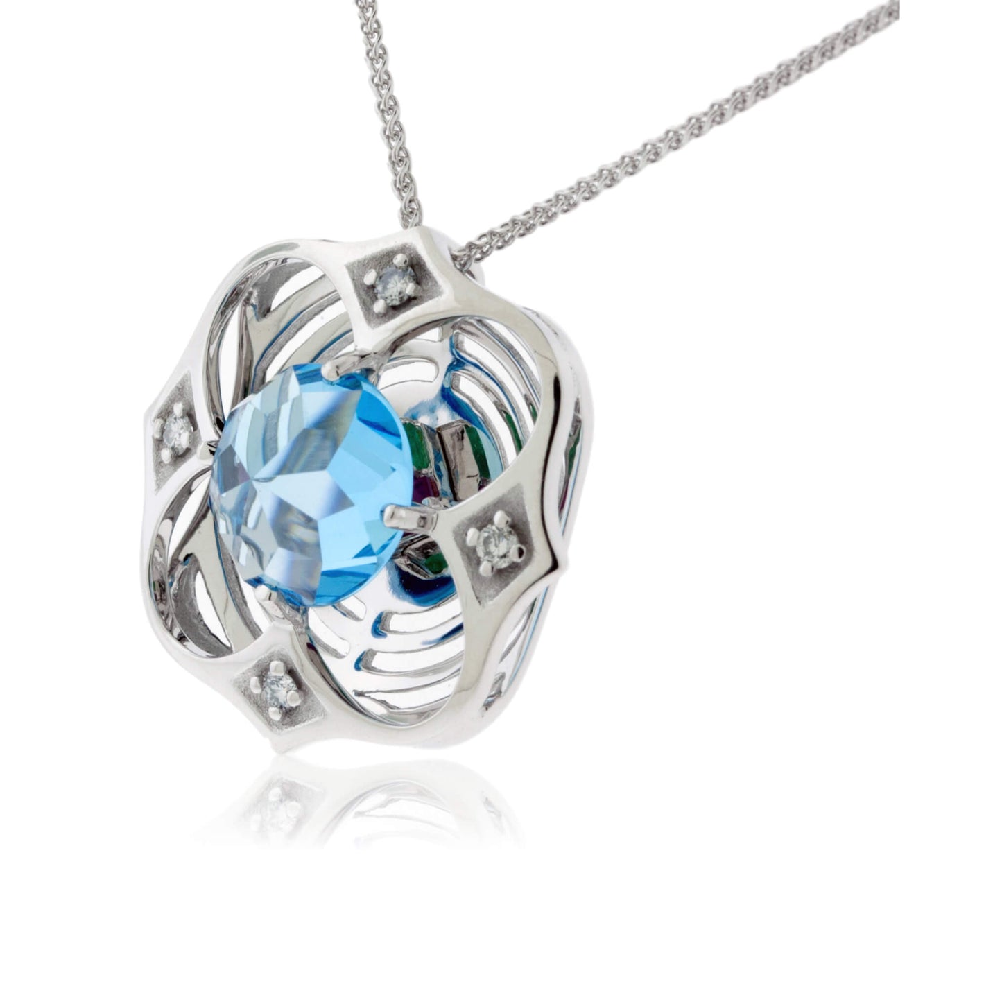 10mm Davinci Cut Citrine Pendant with Chain - Park City Jewelers