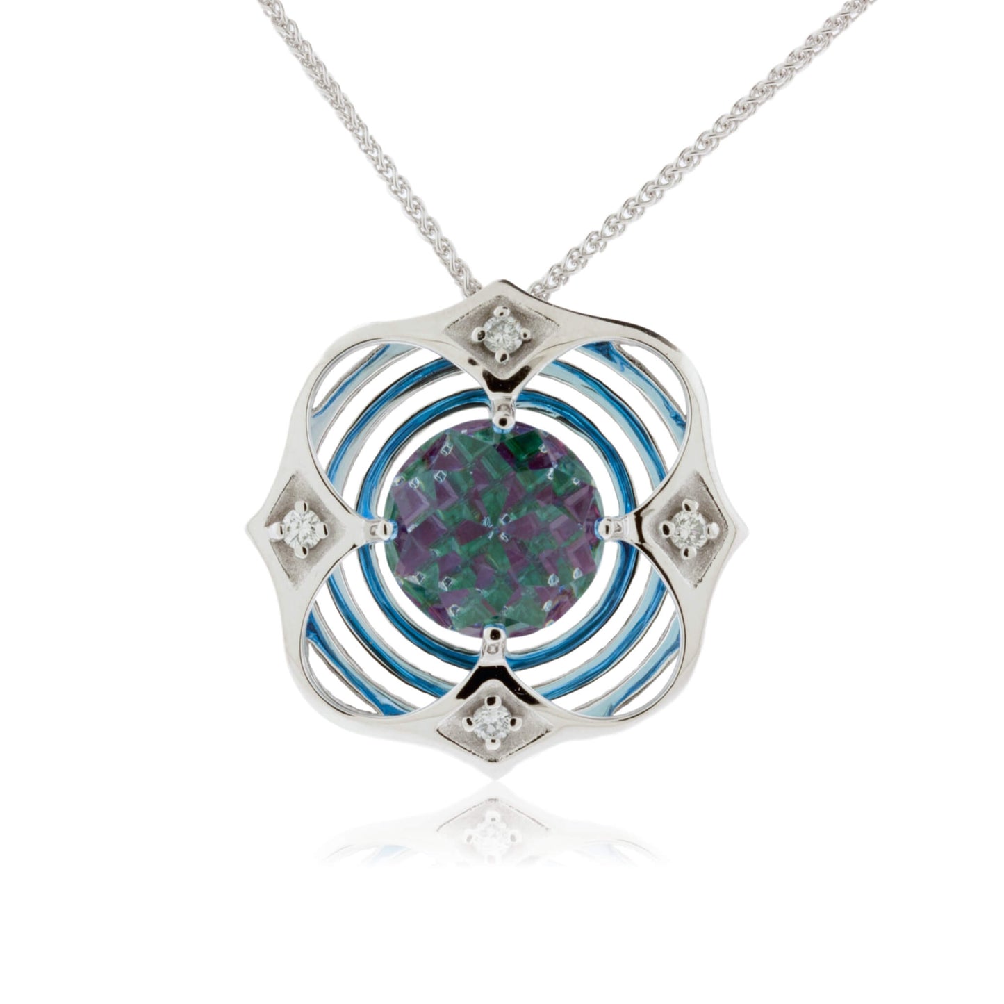 10mm Davinci Cut Citrine Pendant with Chain - Park City Jewelers