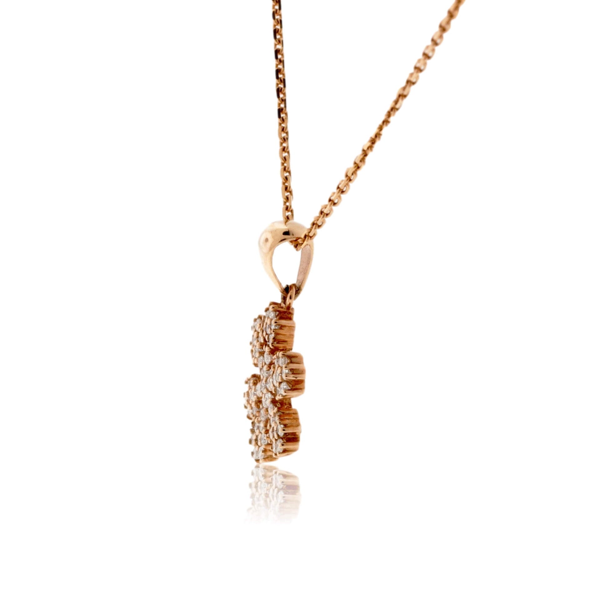 14K Rose Gold .34 Carat Diamond Snowflake Pendant with Chain - Park City Jewelers