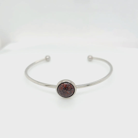 Dinosaur Bone Cabochon Stainless Steel Bracelet