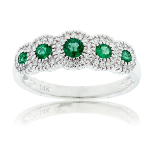 5 Round Blue Sapphire with Diamond Accent Ring - Park City Jewelers