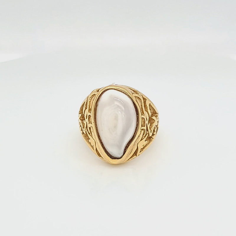 Elk Tooth Ivory Nature Scene Cutout Ring