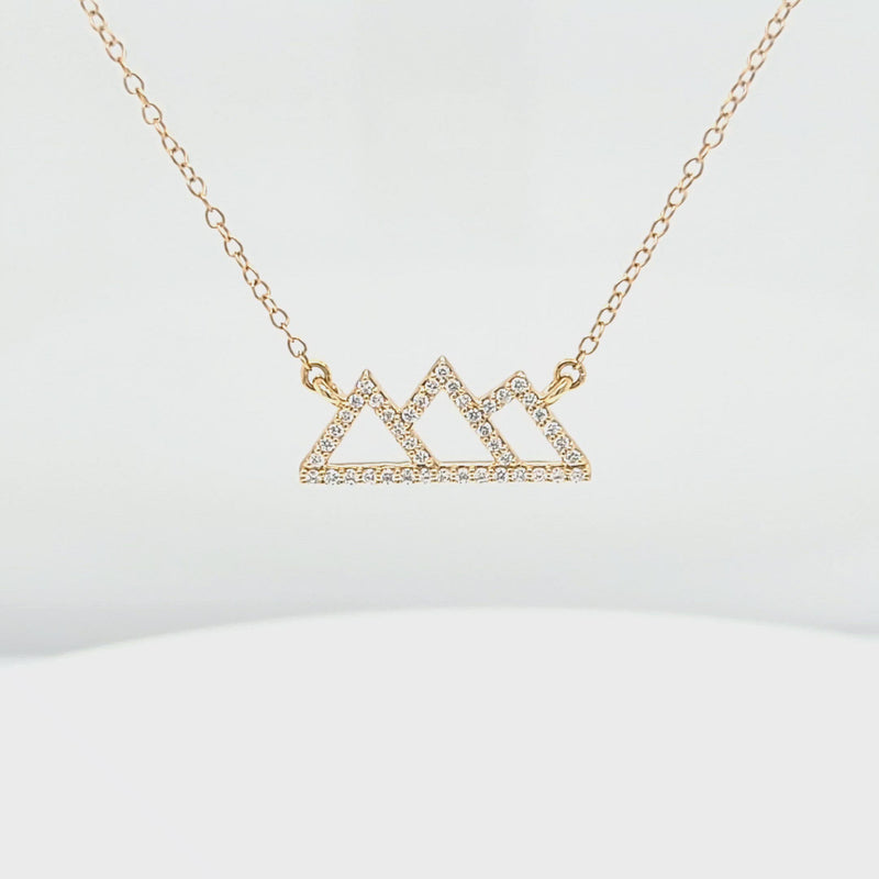 Diamond Outline Mountain Silhouette Necklace