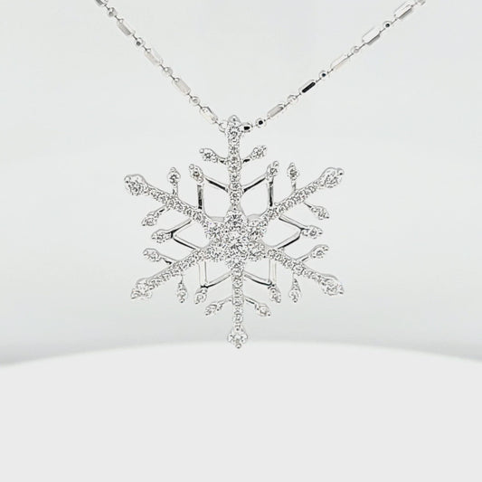 Round Diamond Snowflake Necklace