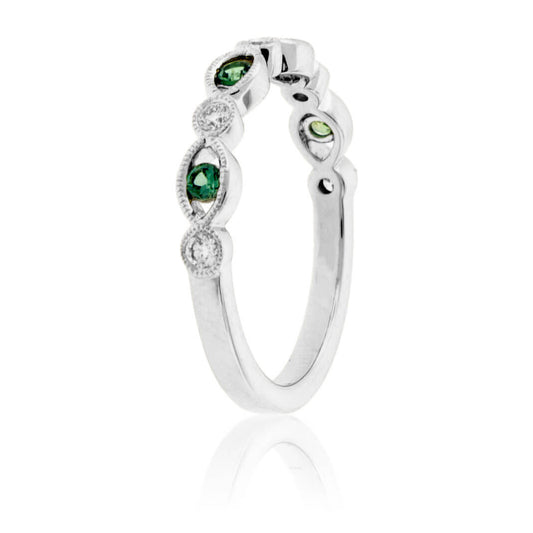 Alexandrite & Diamond Alternating Accent Band - Park City Jewelers