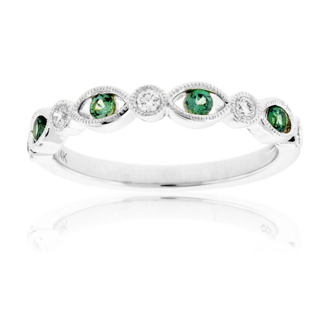 Alexandrite & Diamond Alternating Accent Band - Park City Jewelers