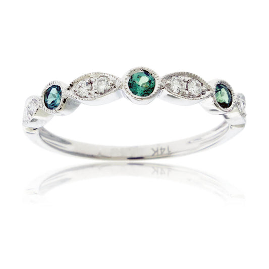 Alexandrite & Diamond Alternating Accent Band - Park City Jewelers