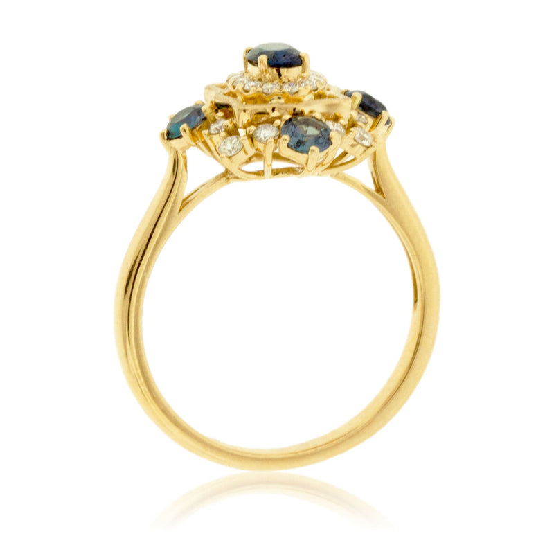 Alexandrite & Diamond Burst Halo Style Ring - Park City Jewelers