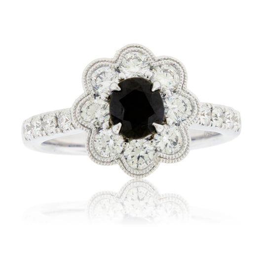Alexandrite & Diamond Scalloped Halo Style Ring - Park City Jewelers