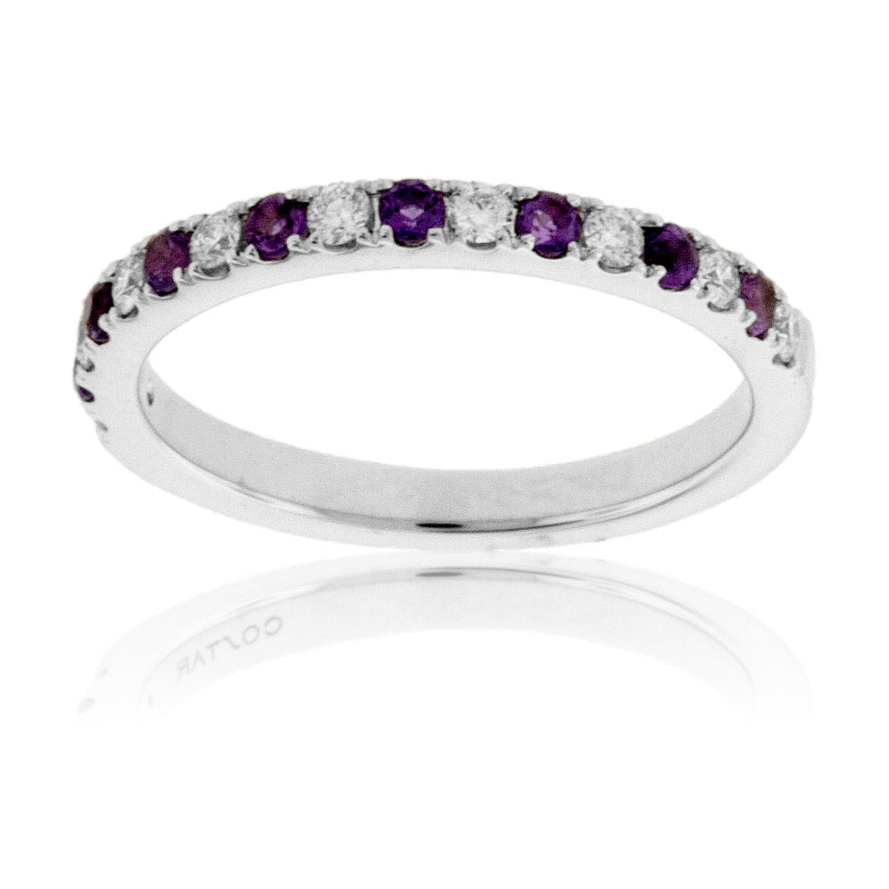 Alternating Amethyst and Diamond Band - Park City Jewelers