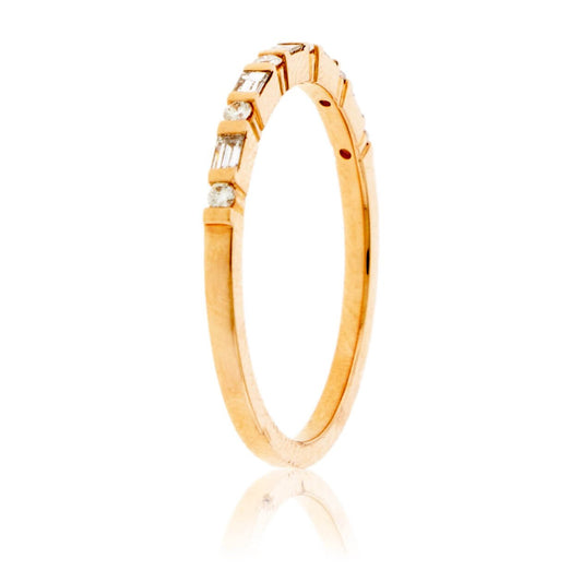 Alternating Baguette and Round Diamond Band - Park City Jewelers
