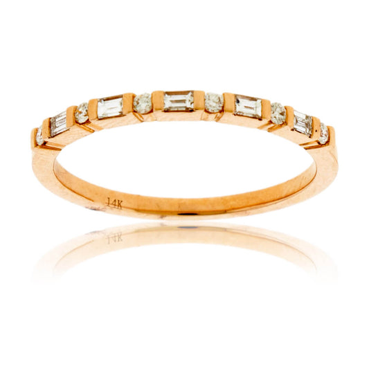 Alternating Baguette and Round Diamond Band - Park City Jewelers