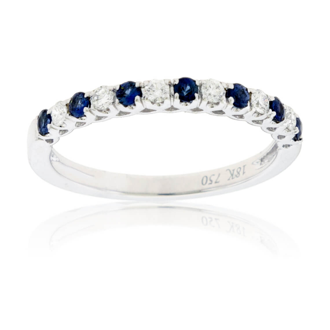 Alternating Blue Sapphire & Diamond Band - Park City Jewelers
