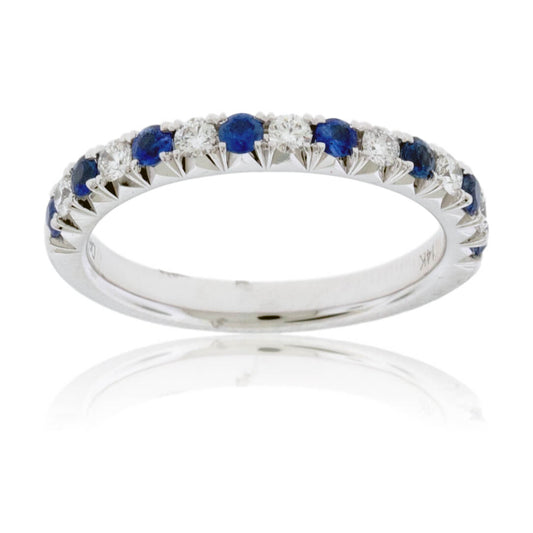 Alternating Blue Sapphire & Diamond Band - Park City Jewelers