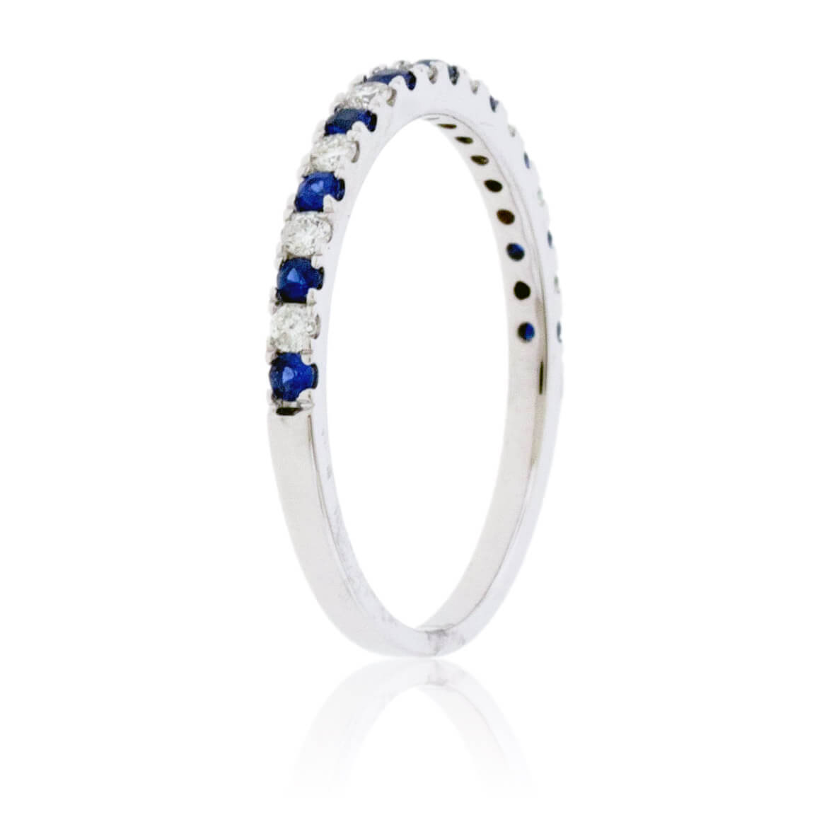 Alternating Blue Sapphire & Diamond Band - Park City Jewelers