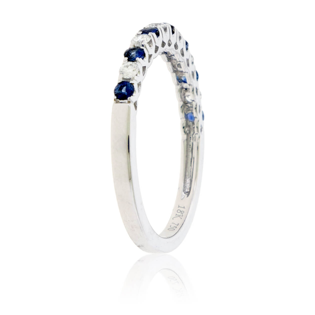 Alternating Blue Sapphire & Diamond Band - Park City Jewelers
