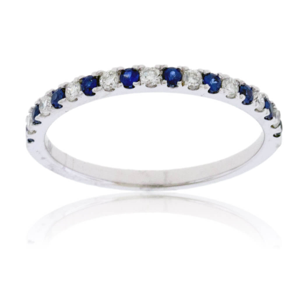 Alternating Blue Sapphire & Diamond Band - Park City Jewelers