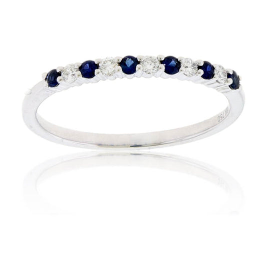 Alternating Blue Sapphire & Diamond Band - Park City Jewelers