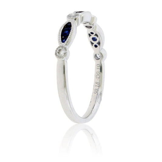 Alternating Blue Sapphires & Diamond Band - Park City Jewelers
