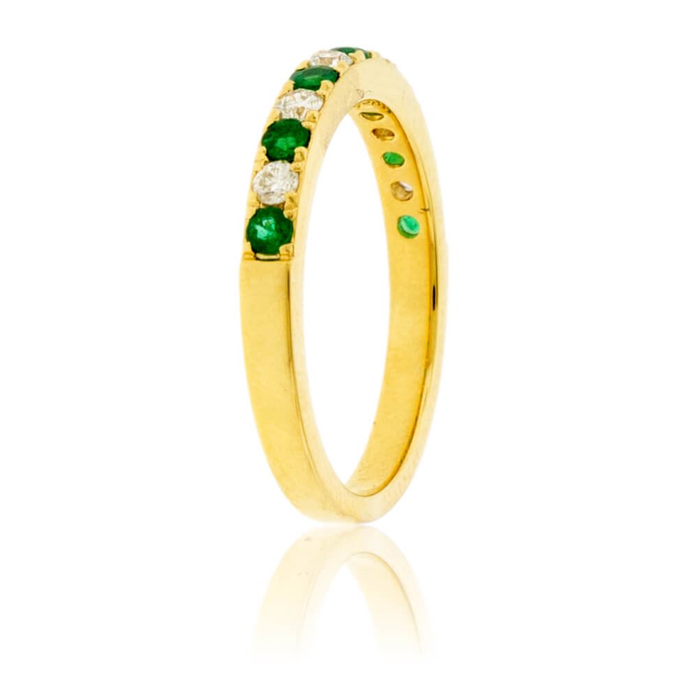 Alternating Emerald and Diamond Band - Park City Jewelers