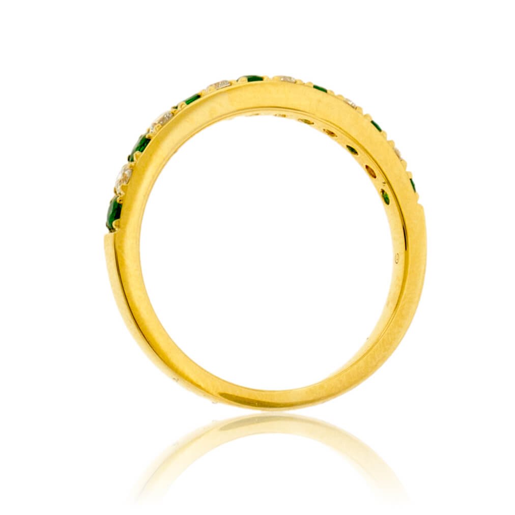 Alternating Emerald and Diamond Band - Park City Jewelers