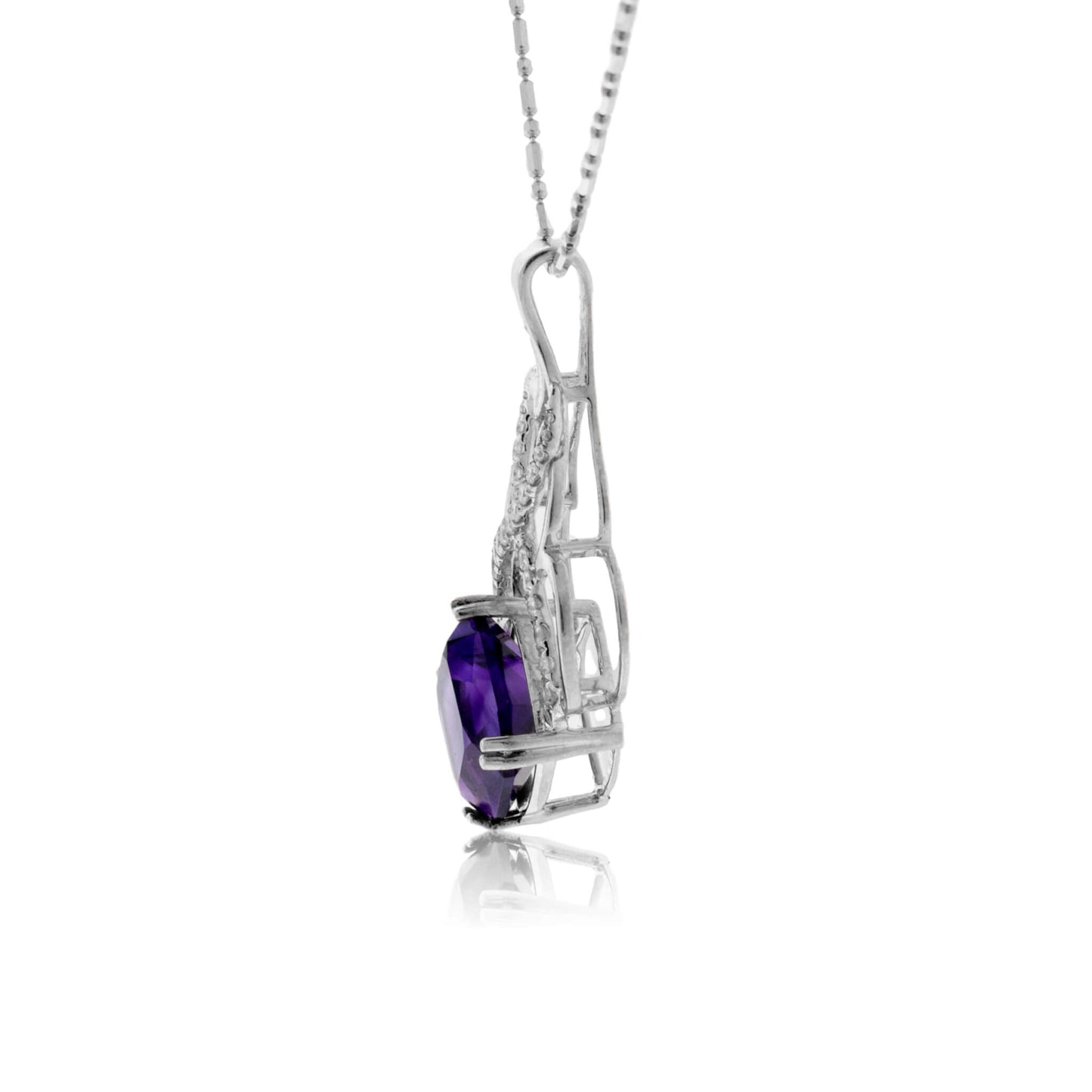 Amethyst & Diamond Decorative Pendant - Park City Jewelers