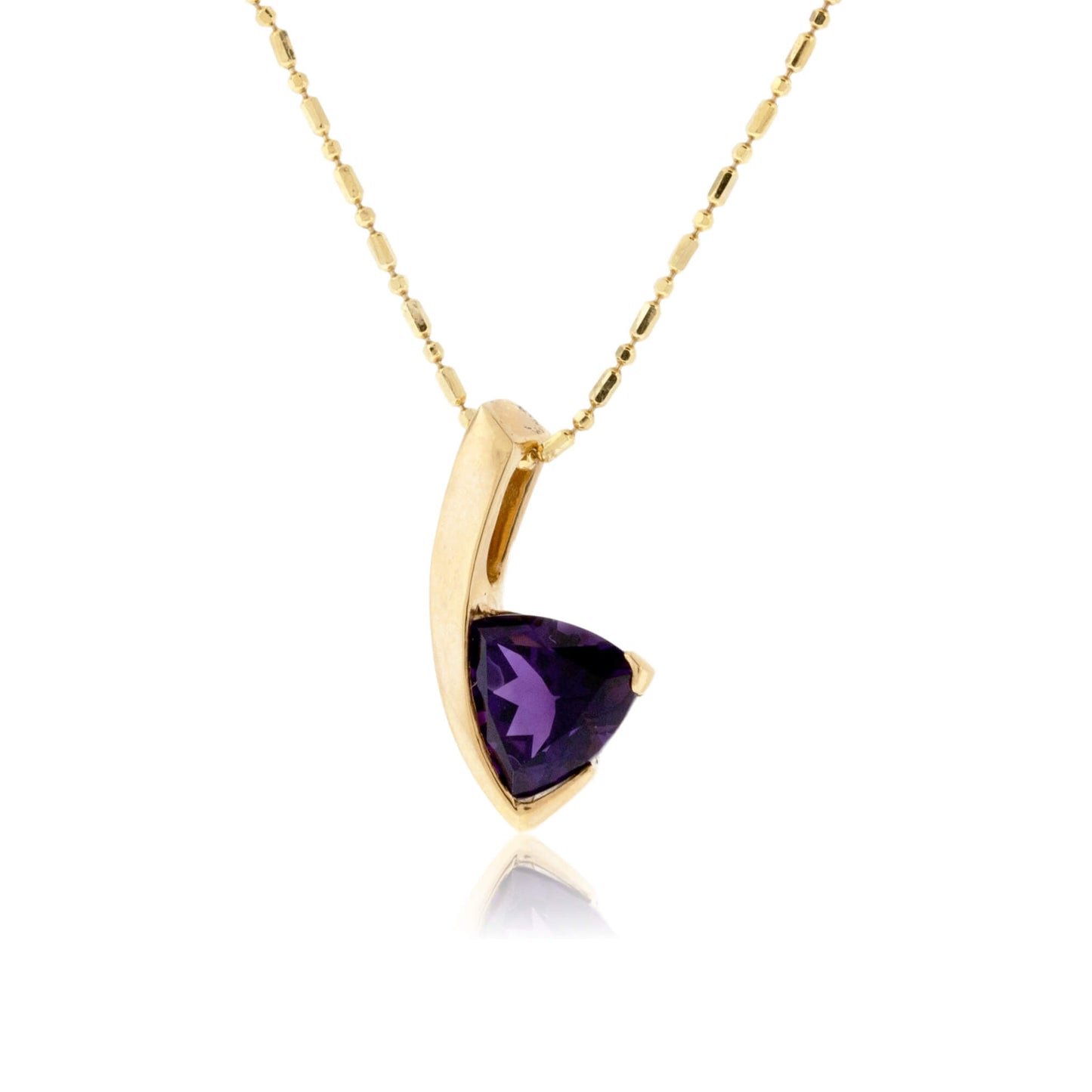 Amethyst Solitaire Trillion Pendant - Park City Jewelers