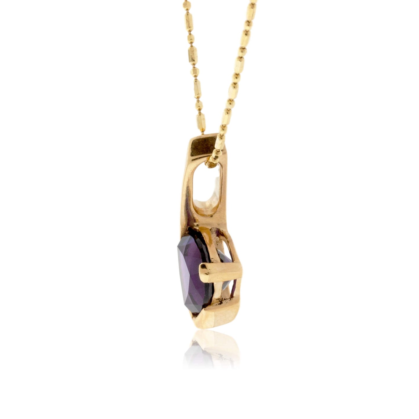 Amethyst Solitaire Trillion Pendant - Park City Jewelers