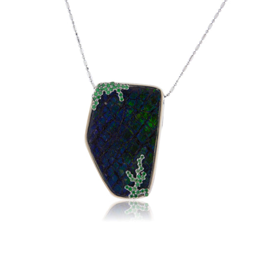 Ammolite & Tsavorite Garnet Pendant - Park City Jewelers