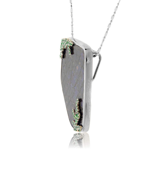 Ammolite & Tsavorite Garnet Pendant - Park City Jewelers