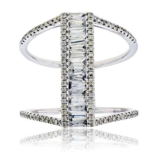 Baguette Center Diamond Right Hand Ring - Park City Jewelers