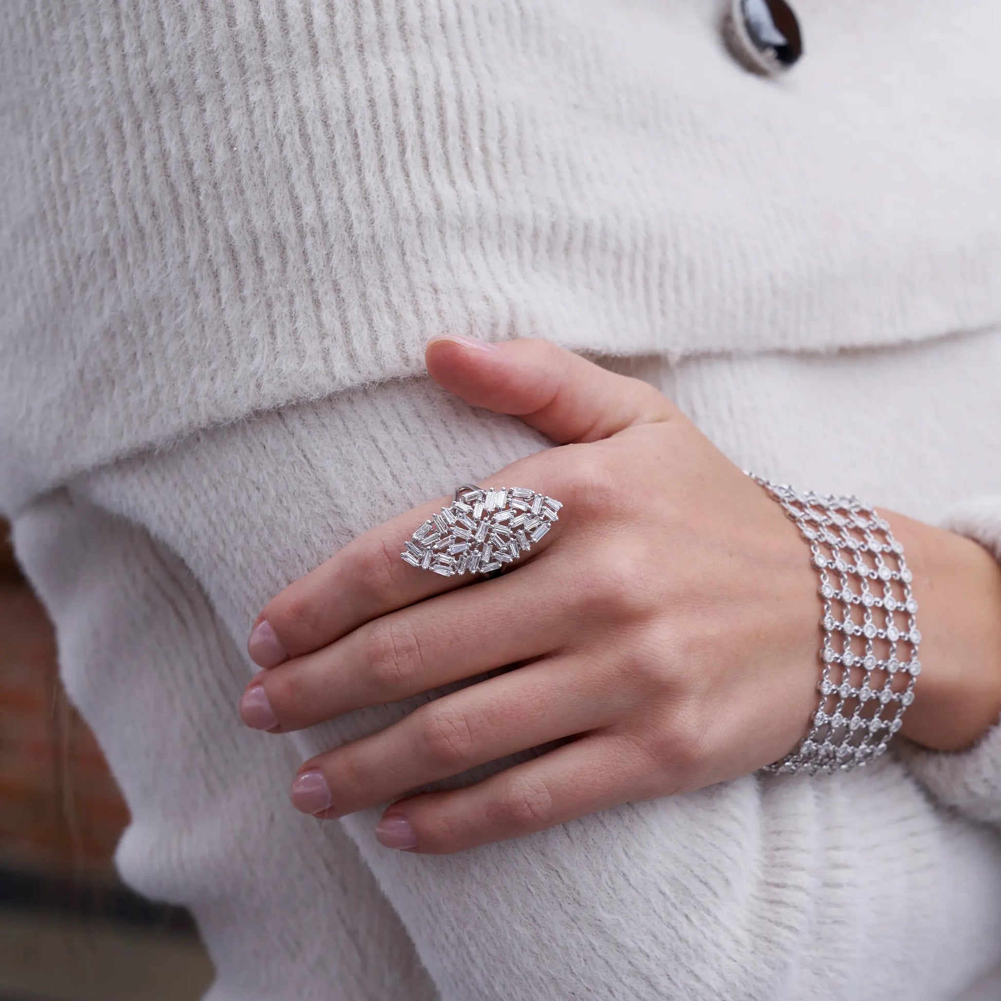 Baguette Cut Diamond Cluster Style Ring - Park City Jewelers