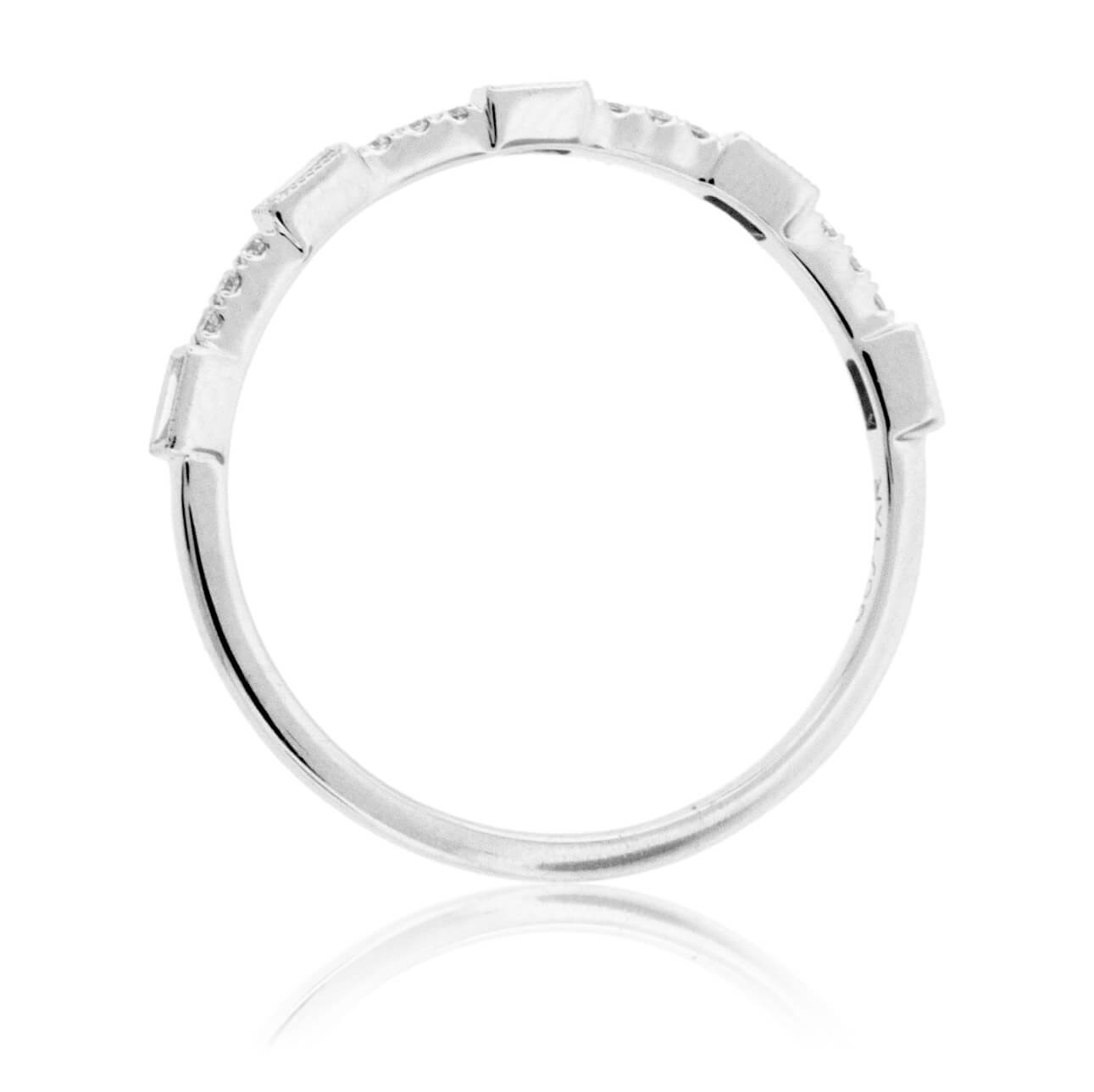 Baguette Diamond & Alternating Round Diamond Ring - Park City Jewelers