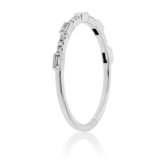 Baguette Diamond & Alternating Round Diamond Ring - Park City Jewelers