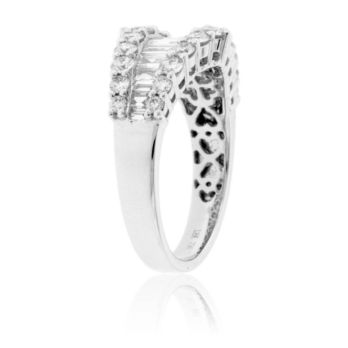 Baguette Diamond & Double Row Round Diamond Ring - Park City Jewelers