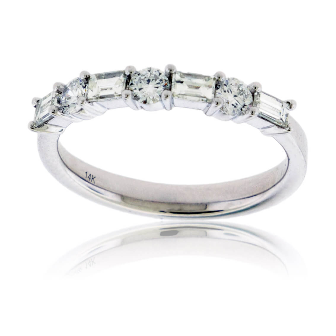 Baguette Diamond & Round Diamond Alternating Ring - Park City Jewelers